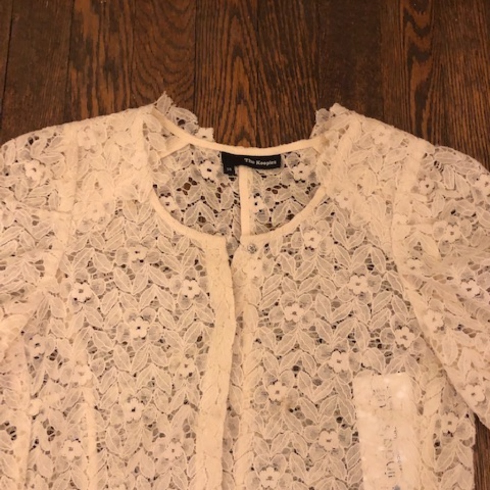 Kooples Exquisite White Lace Top Jacket 38 XS 0 2 - Picture 2 of 3